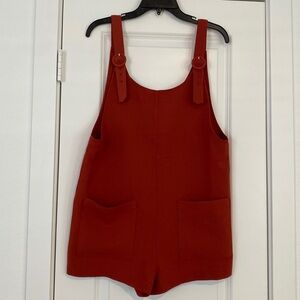 Forever 21 Red Orange Shortalls Romper (w/tag)